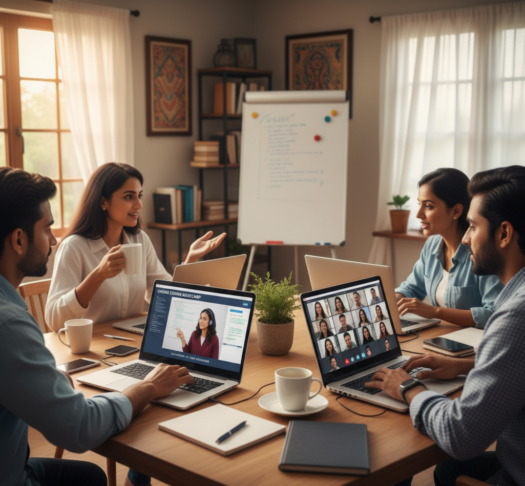 Students working together